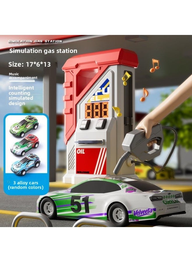 Popular Internet Celebrity Artificial Gas Station Toy Voice Broadcast Boys and Girls Early Education Educational Children's Play House Toys